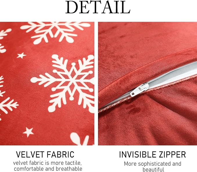 Designer Chrismas Velvet Throw Pillow Cover,18"x18"-Carol C | Vintage Square Pillow Cover,Concealed Zipper Design,Pinecones Pattern,Sofas,Bedroom,Living Room,Lounge Chairs,Decor