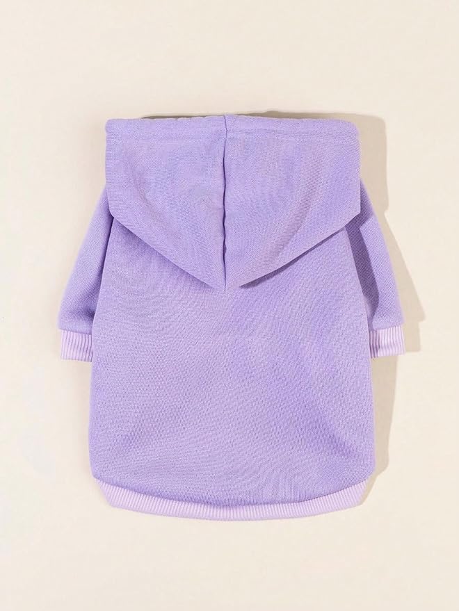 Basic Dog Hoodie Sweatshirt Puppy Sweater Warm Cat Costumes Pet Clothes for Chihuahua Puppy Kitten Small Medium Dogs Mauve Purple X-Small