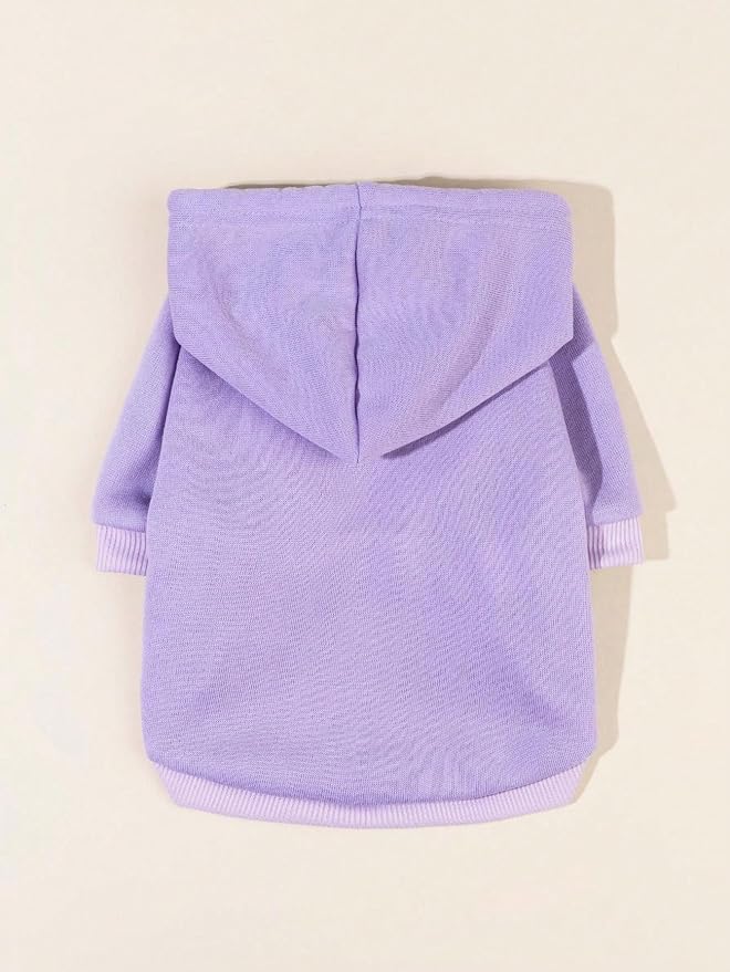 Basic Dog Hoodie Sweatshirt Puppy Sweater Warm Cat Costumes Pet Clothes for Chihuahua Puppy Kitten Small Medium Dogs Mauve Purple X-Large