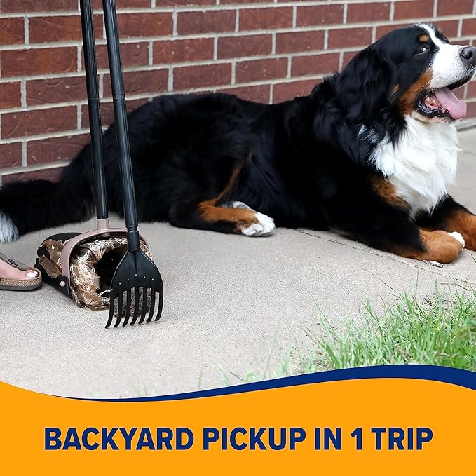 Arm & Hammer Swivel Bin & Rake Dog Pooper Scooper, Includes 2 Waste Bags | Includes 2 Heavy Duty Scented Waste Bags for Easy, No Touch Disposal