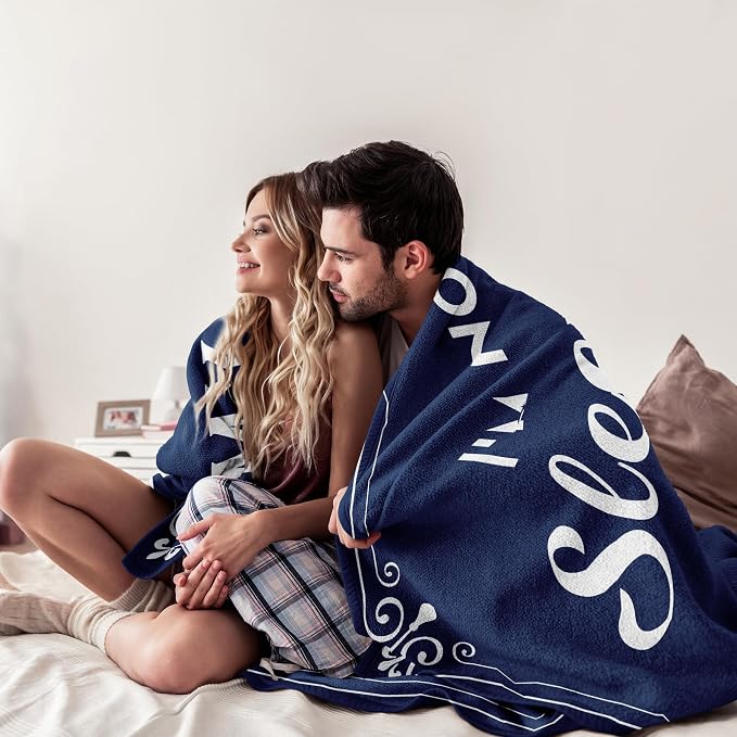 Kituzol Birthday Gifts for Men, Dad Gifts for Birthday, Anniversary Retirement Present for Men Grandpa, Dad Husband Blanket, I'm Not Sleeping, I'm Just Resting My Eyes Blanket (Navy Blue, 80x60inches)