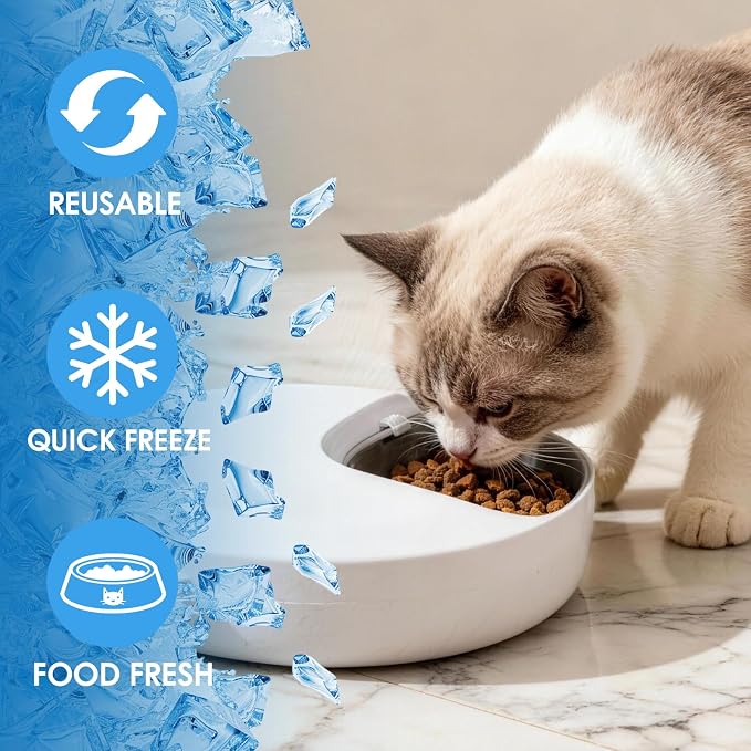 2 Pcs Replacement Ice Packs for Automatic Cat Feeder Wet Food and Automatic Pet Feeder （Place It Horizontally, Not Vertically）