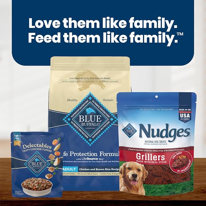 Blue Buffalo Delectables Variety Pack Dog Food Topper, 3 oz, 12 ct | Grain-Free, Chicken & Beef Recipes, Real Meat Cuts in Gravy, Single-Serve Pouches