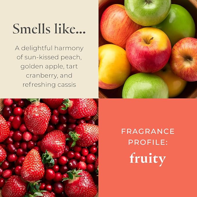 PartyLite Iced Snowberries Scented, Notes of Apple, Cranberry, Peach, Strawberry, Vanilla & Musk,10oz 1-Wick Aromatherapy Refillable Jar Candle, 50 Hour Burn Time, Sustainable Wax in Reusable Vessel