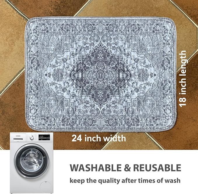 nunubaby 4PACK Washable Pee Pads for Dogs, Stylish, Non-Slip and Leak-Proof Pee Pads. Reusable Potty Pads for Dogs for Crates and Floors.(Gray/Geo,18" x24" )