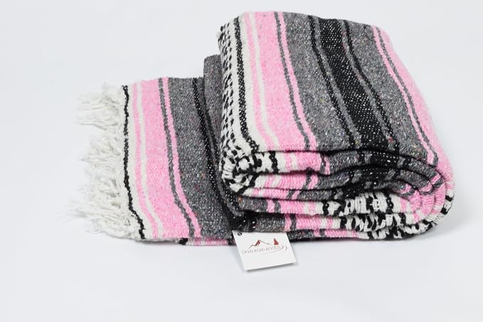 Open Road Goods Bulk Falsa Blankets - Handwoven Authentic Mexican Falsa - Great for Weddings, Yoga, Beach, Picnics, or Mexican Throw! (Pink, 7 Pack)