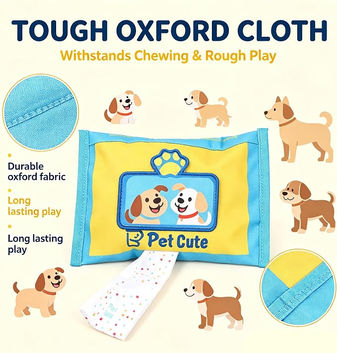 Wet Treats Feeder Sniffing Training Toy for Dog with Noise Maker and Reward Pouches Enhancing Cognitive Skill Wet Wipe Dog Snuffle Toy