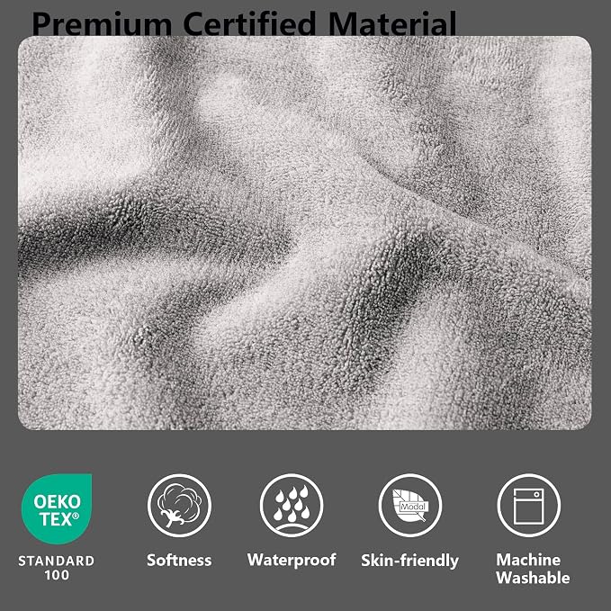 Waterproof Blanket - Reversible Dog Throw as Furniture Protector | Soft Velvet & Flannel, TPU Leak-Proof Liner, Machine Washable, Fits Couch and Bed, 68" x 82", Black/Lightgrey