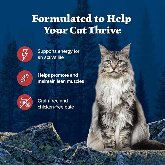Blue Buffalo Wilderness Rocky Mountain Recipe Wet Cat Food Flakes (24 Pack) | High Protein, Red Meat Feast, Real Beef #1 Ingredient, Chicken-Free & Grain-Free Formula, 5.5-oz. Cans