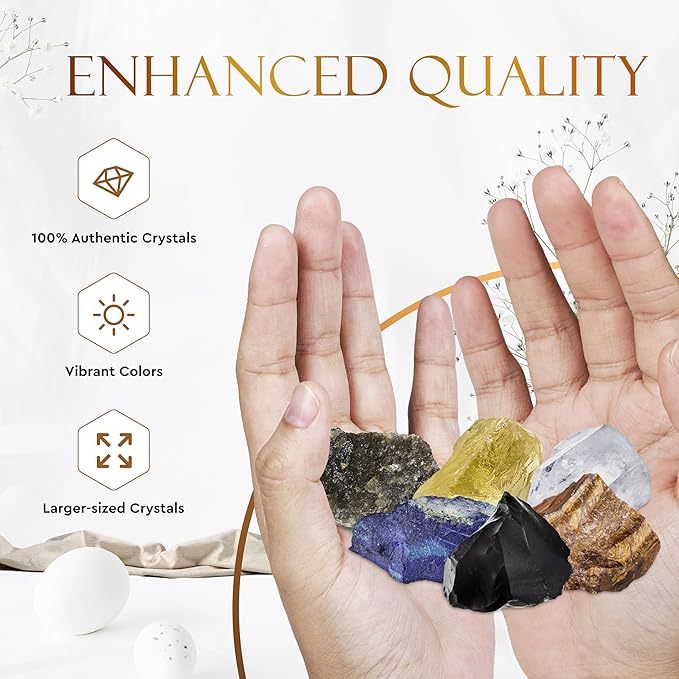 Wyspell Sagittarius Crystal Set - 6 Raw Sagittarius Crystals and Healing Stones - Sagittarius Gifts for Women - Birthday Gifts for Women - Astrology Gifts for Women - Zodiac Crystal Set - Healing Gift