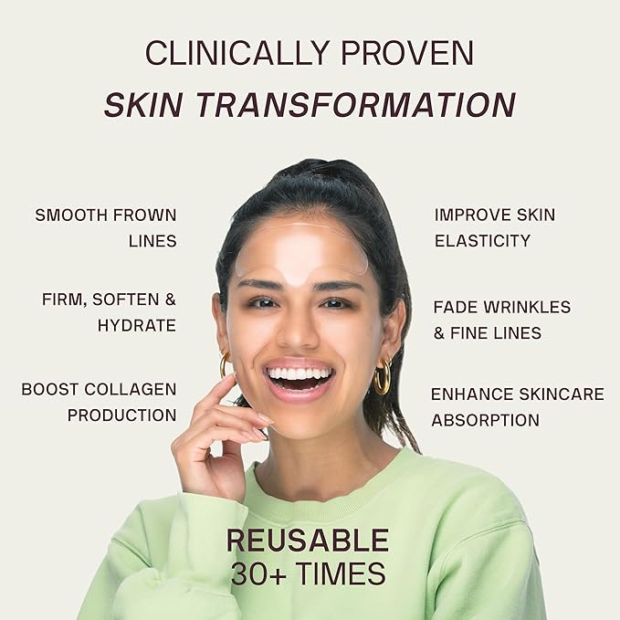 Dermaclara Forehead Patch - Forehead Wrinkle Patches for Face Overnight, Dermaclara Silicone Patches, Reusable for Face, Treatment for Wrinkles, Repair & Restore, Up to 30 Uses - 1 Patch