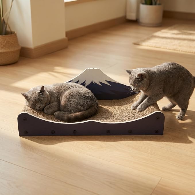 Cat Scratcher Bed Wear-Resistant Large Cats Scratching Bed Sofa Long Lasting Scartching Pads for Indoor Cats, Furniture Protector,Dual-Purpose-Scratch Claws and Sleep,The Shape of Mountains