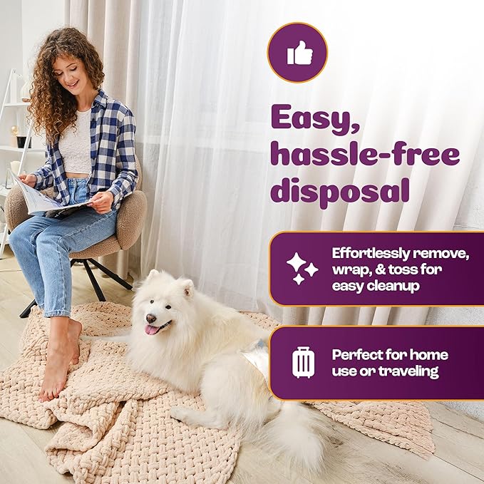 Inspire Pet Care Dog Diapers Female Dogs | Bulk Value Doggie Incontinence | For Heat, Pee or Period and Housebreaking