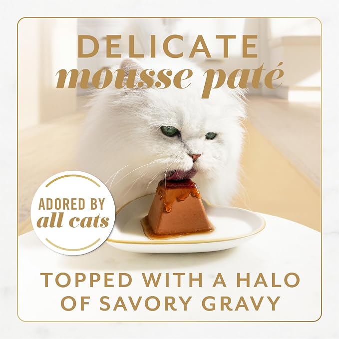 Purina Fancy Feast Gems Salmon Variety Pack Wet Cat Food, 4 oz, 12-Pack | 24 single servings, mousse pate with savory gravy, made with no artificial preservatives, 100 percent complete and balanced