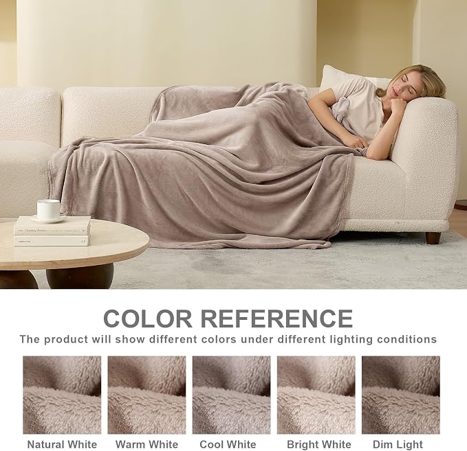 Hansleep King Mocha Brown Fleece Blanket, Soft Flannel Bed Blanket | Fuzzy Cozy Blanket 90x108 Inches, Multi-use for Bed, Sofa, Couch, Travel, Camping, All Season Warm Lightweight Cover