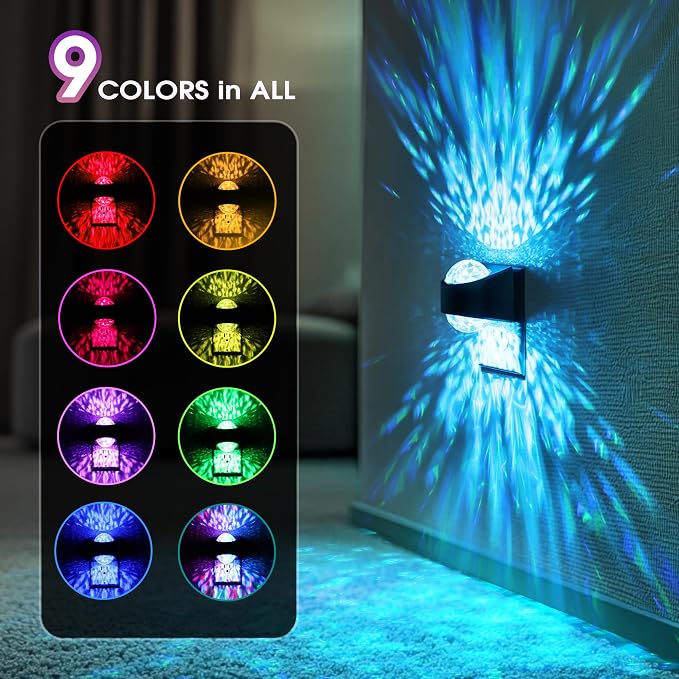 Night Lights Plug into Wall, Star Projector Night Light for Kids | Night Light Projector, 9-Color RGB Galaxy Nightlight, Dusk to Dawn Sensor for Bathroom, Home Gaming Room Decor, Home Decor