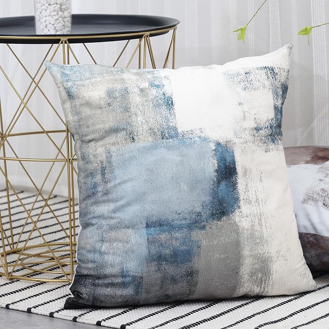 Throw Pillow Covers for Couch, 26x26 Inch, 2 Pack, Grey Blue | Decorative Throw Pillow Covers Cushion Covers for Couch Bedroom Sofa Living Room