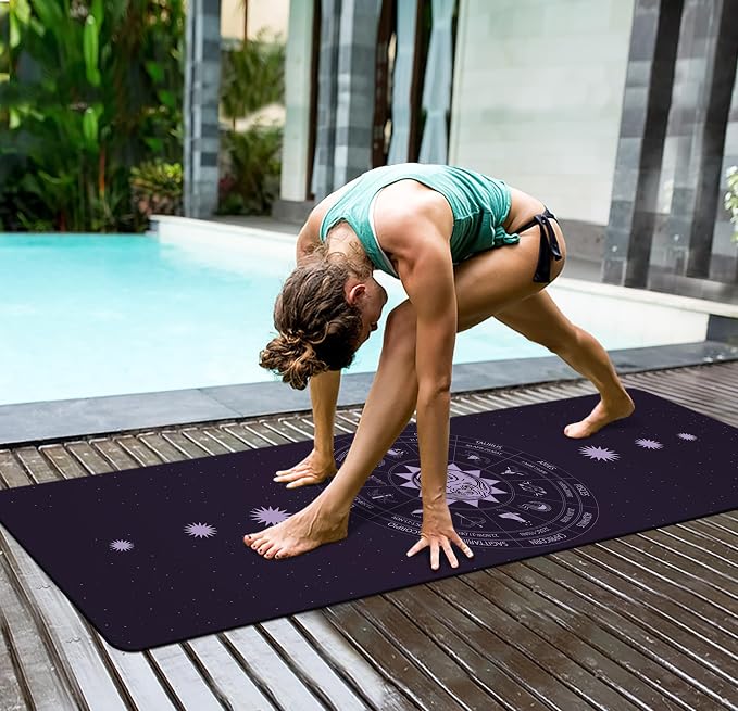 nuveti Yoga Mat Print Extra Thick TPE Non Slip Fitness Exercise Mat with Carrying Bag,72"x24" Extra Thick 6MM Exercise & Workout Mat for Yoga, Pilates Fitness and Floor Exercises