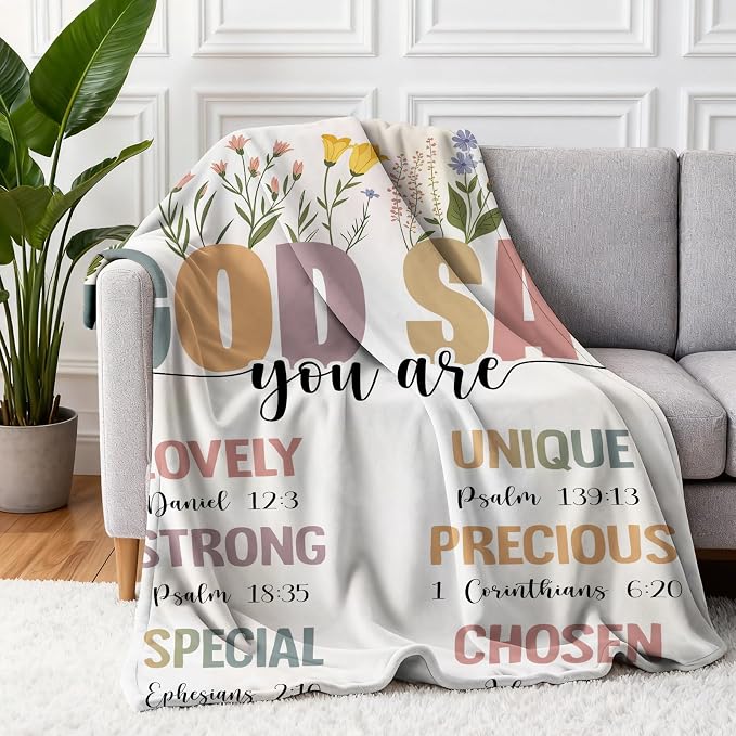 COMFAR Christian Gifts for Women Faith, Inspirational/Religious/Spiritual Gifts for Adults, Soft Throw Blankets for Women/Men, Personalized Blankets for Adults 50"x 60"