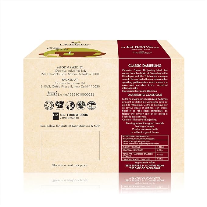 Octavius Tea Variety Pack | Classic Darjeeling Black Tea | Tea Sampler Pack | Pack of 2 Each 50 Tea Bags