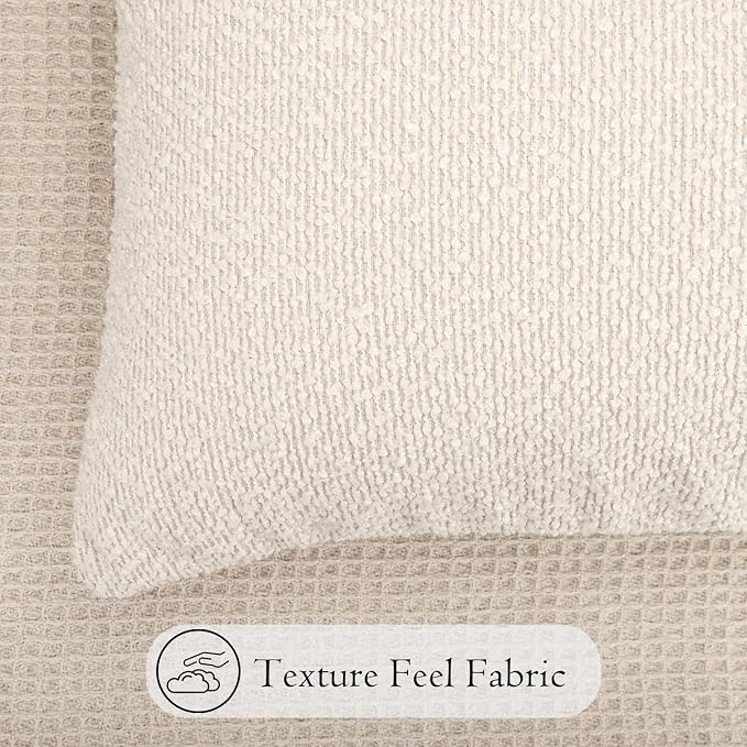 JoraLion 20x54 inch Neutral Boucle Body Pillow Cover, Cream White Long Pillow Cover Cozy Soft Cushion Case for Couch Sofa Bed Living Room Home Decor, Pack of 1 (Cover Only)