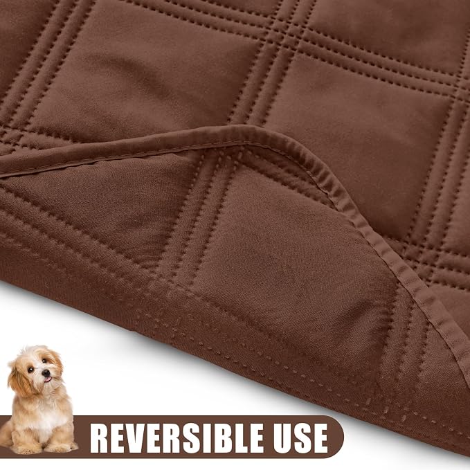 Smiry Waterproof Dog Bed Cover, Reversible Pet Blanket for Sofa Couch | Soft Washable Dog Blanket, Leakproof Couch Cover for Dogs Cats & Furniture Protection, 40x80, Brown/Brown