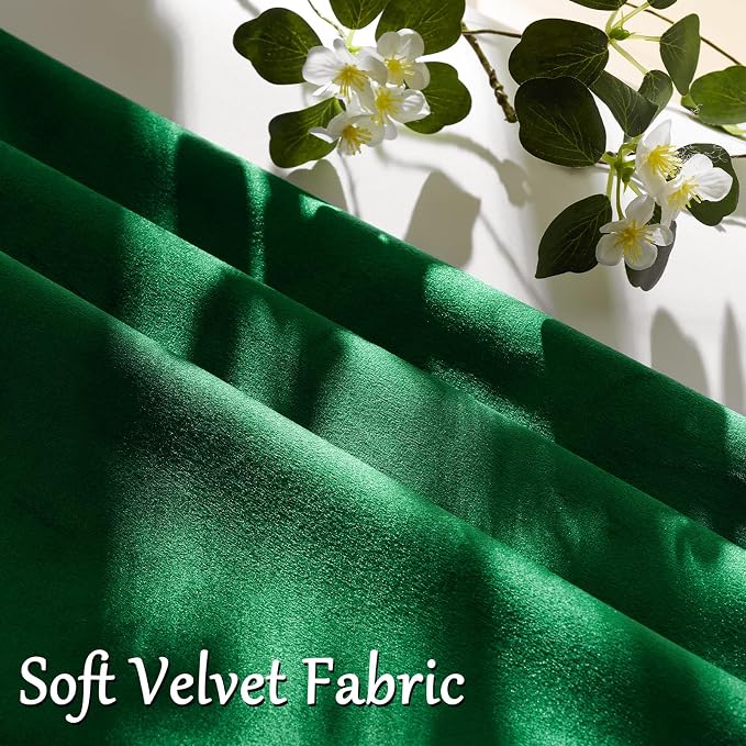 GIGIZAZA Green Velvet Pillow Covers 16x16 Decorative Pillows Pack of 2 | Throw Pillows for Couch Sofa,280gsm Soft Textured Fabric,Modern Square Pillowcases,Luxury Cushion Covers