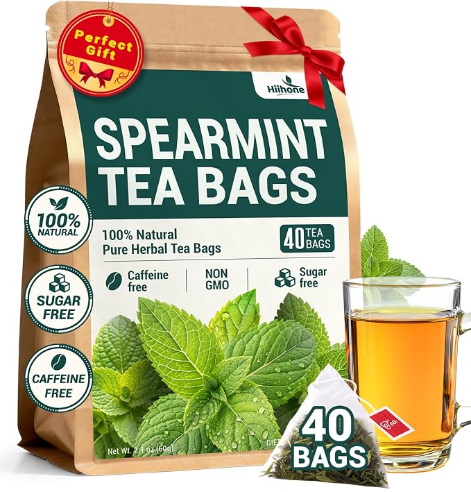 Spearmint Leaf Herbal Tea - Caffeine Free, 40 Tea Bags