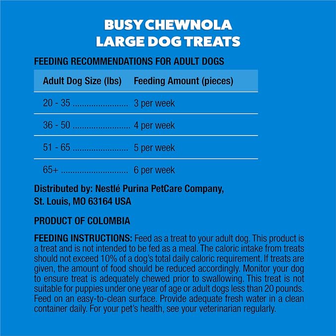 Purina Busy Chewnola Small/Medium Dog Bones, Oats & Brown Rice, 10 ct Pouch | Three-layer dog treat made with wholesome grains and a real beefhide center, long-lasting chew that helps clean teeth