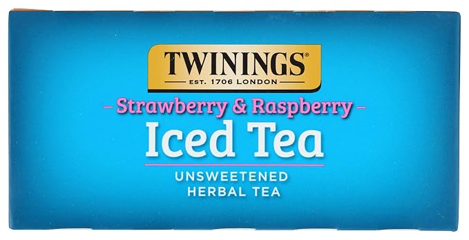 Twinings, Tea Iced Herbal Strawberry Raspberry, 72 Count