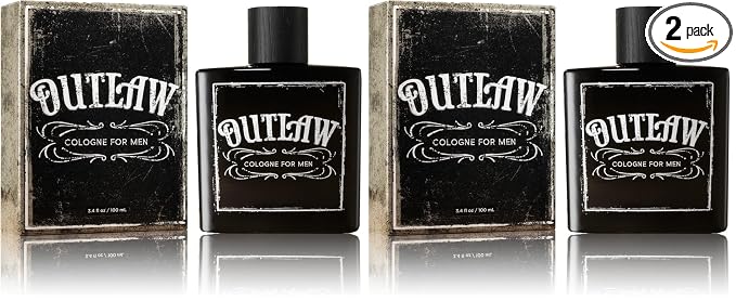 Outlaw Men’s Cologne by Tru Western - Refreshing Bergamot, Lavender and Fir Balsam for a Sensual Aroma - 3.4 oz (Pack of 2)