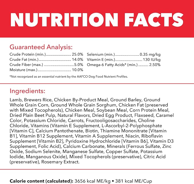 IAMS Proactive Health Minichunks Dry Dog Food, Lamb & Rice, 38.5 lb | Real Lamb #1 Ingredient, Omega-6 Fatty Acids for Skin & Coat, Natural Fiber & Prebiotics, No Fillers or Artificial Flavors