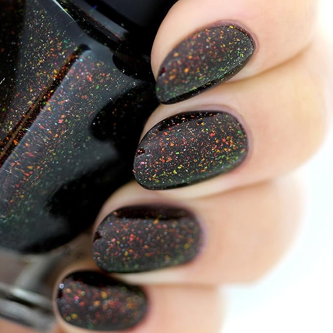 ILNP Underground - Deep Black Holographic Shimmer Jelly Nail Polish