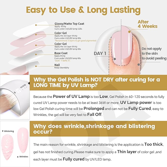 YTD Likomey Gel Nail Polish,15ml Creamy Barely Pink Soak Off UV Nails Gel,Salon Home DIY Nail Art Manicure and Pedicure Pastel Light Pink Gel Varnish,CS420