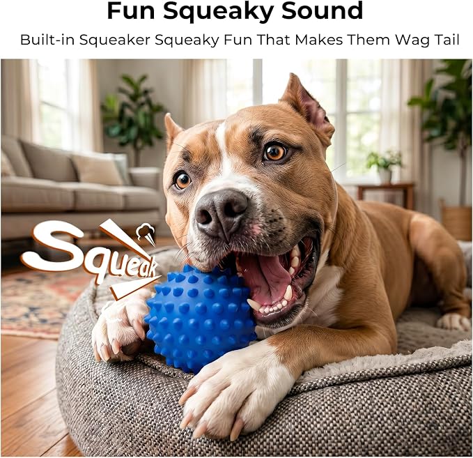 Bacon-Flavor Interactive Squeaky Ball for Dogs, 25-80lbs Pack of 3