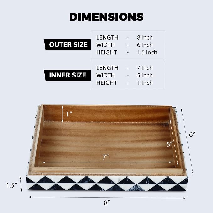 Handicrafts Home Decorative Box 8x6 – Photo Storage Box, Jewelry Organizer, Modern Decorative Storage Box with Lid, Bohemian Table Décor, Vintage Keepsake Box for Shelf or Coffee Table Décor