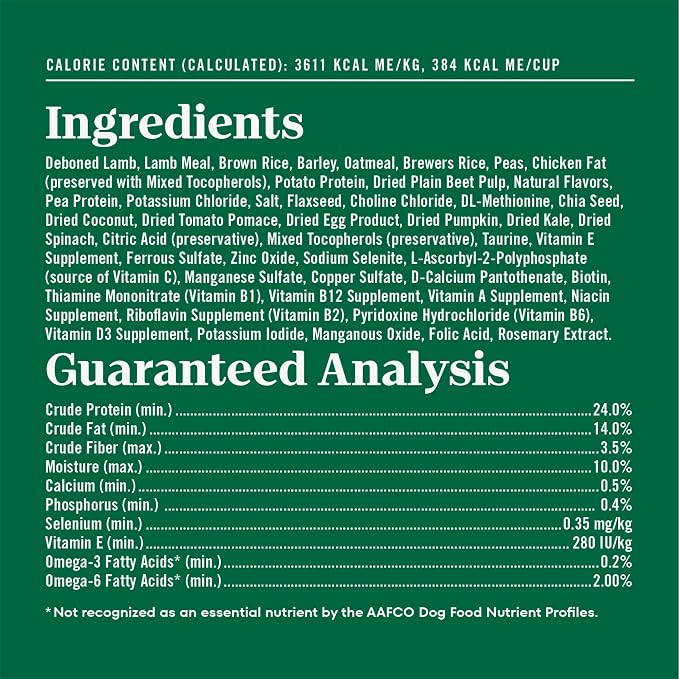 Nutro Natural Choice Small Bites Dry Dog Food, Lamb & Rice, 30 lb | Non-GMO, Real lamb #1 ingredient, no corn, wheat, soy, crafted in USA, supports energy, bones, muscles, dental health, skin