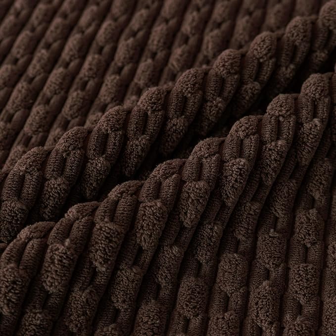 Set of 4 Dark Brown Decorative Throw Pillow Covers 20x20 Inch Corduroy Pillow Covers for Bed Couch Sofa Living Room Soft Square Cushion Cases