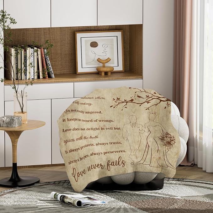 Wedding Gifts for Couples, Bridal Shower Gifts for Bride to Be Soft Blanket | Anniversary Mr and Mrs Gifts, Wedding Gifts for Newlyweds Wedding Throw Blanket 60*80 Inch (Wood)