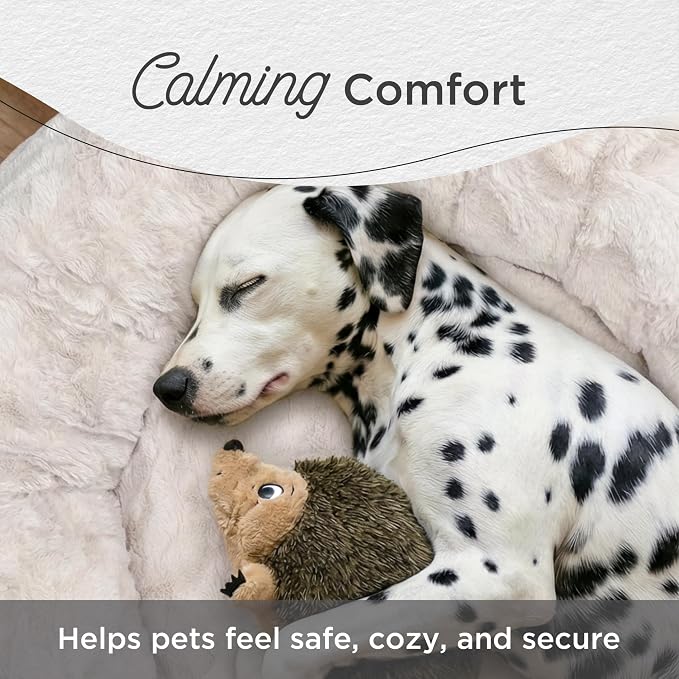 Best Friends by Sheri Original Calming Donut Dog Bed, Oyster, Medium, 30" | Machine-Washable Cover, Lux Faux Fur, Orthopedic Support, Sense of Security, Water-Resistant Base, Medium Dogs Up to 45 lbs