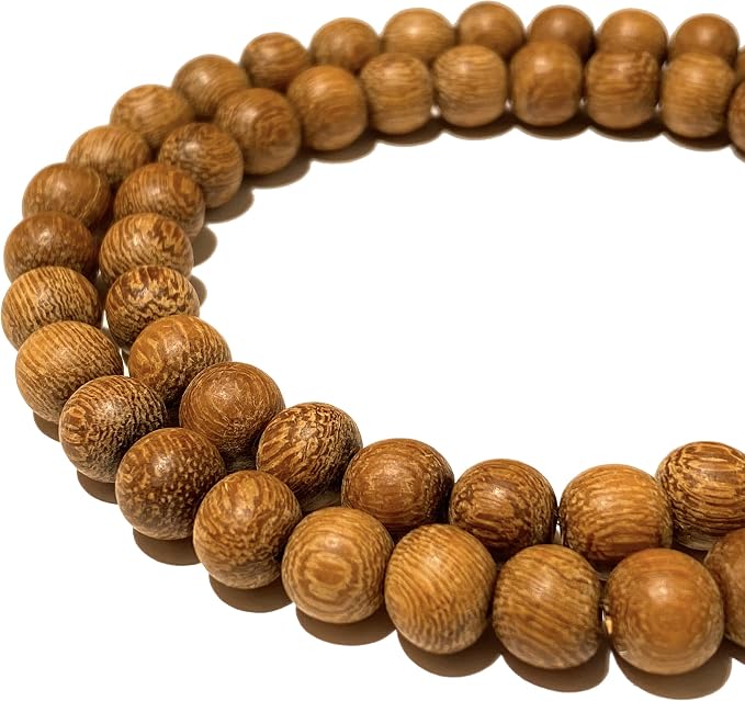 ABCGEMS (Essential-Oil-Diffuser) Rainforest Kakawate Wood Beads AKA Madre De Cacao - Matte Finished (Believed to Improve Energy Balance & Promote Inner Harmony) Smooth Round 6-7mm (Non-Shiny)