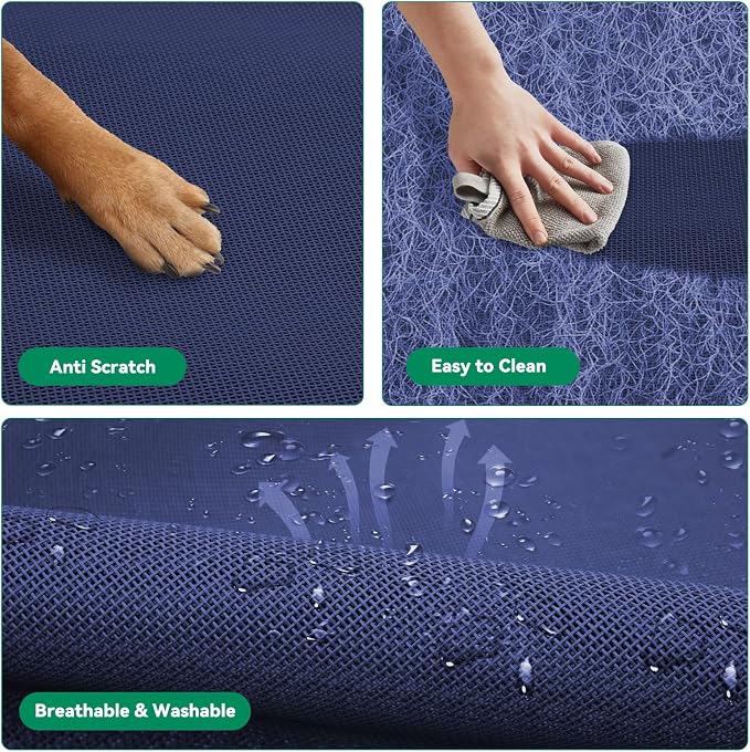 Elevated Dog Bed Outdoor Cooling Raised Cot for XL Dogs, Blue 48.8in | Tool-Free Installation; Washable Cooling Breathable Mesh; Anti-Slip Feet; Indoor & Outdoor Use