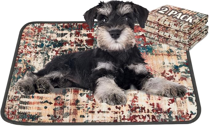 Washable Pee Pads for Dogs, Reusable Puppy Pads 18"x 24" 2 Pack | Leak-Proof, Super Absorbent Potty Training Pads With Non-Slip Backing For Crates, Floor, Playpen, Whelping & Furniture