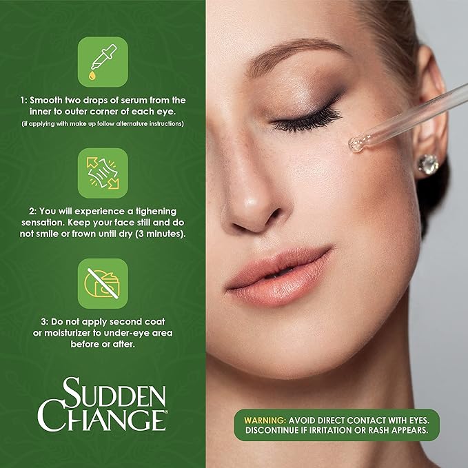 Sudden Change Instant Under-Eye Firming Serum – Fast-Acting Eye Tightening Serum for Under-Eye Bags, Puffiness, Lines & Wrinkles (0.23 oz, Pack of 2)