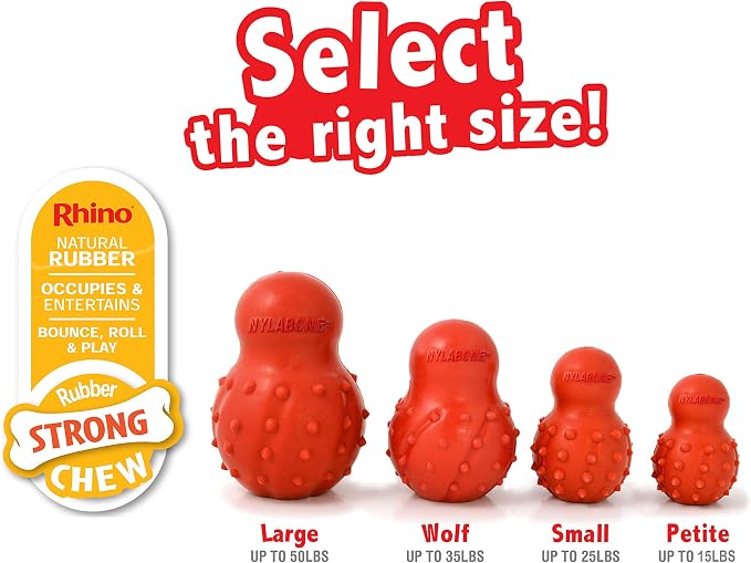 Nylabone Strong Chew Rubber Stuffable Cone Treat Toy, Bacon Flavor, Large | Durable rubber dog toys, long lasting, durable material, encourages healthy chewing, helps clean teeth, for dogs up to 50 lbs