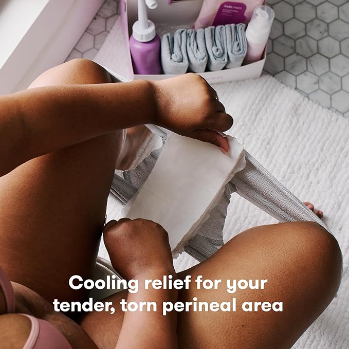 Perineal Medicated Witch Hazel Full-Length Cooling Pad Liners for Postpartum Care by Frida Mom | Speeds Healing and Reduces Swelling for Perineal Area | 24-Count