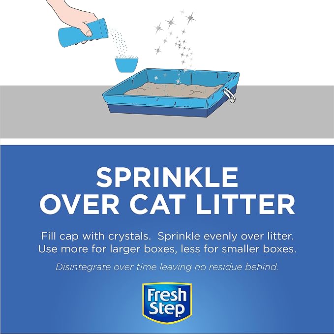 Fresh Step Cat Litter Crystals Deodorizer Non Toxic Odor Neutralizing Crystals for Litter Boxes Control Smells and Keep Home Fresh Fresh Scent 15 Ounce 12 Pack Extended Supply Cat Daily Routines | Non-toxic crystals neutralize odor at the source in any...