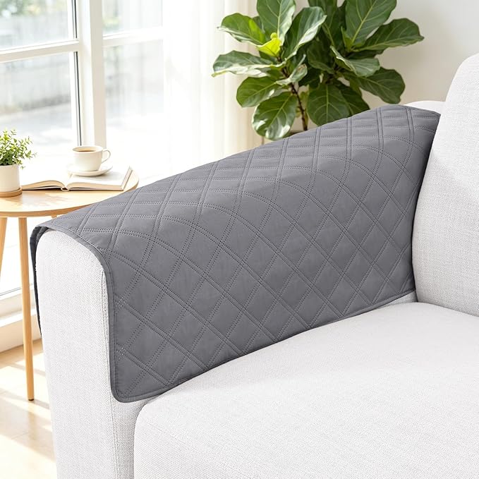 Smiry Waterproof Reversible Pet Couch Covers for Dogs | Pet Friendly, Soft Fabric, Washable Sofa Furniture Protector for Dogs Cat Kids, Checkered (30"x30", Grey/Dark Grey)