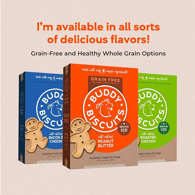 Buddy Biscuits Crunchy Dog Treats, Peanut Butter, 3.5 lbs. Bag (Pack of 2)