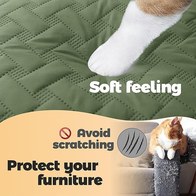 gogobunny 100% Double Sided Waterproof Dog Blanket Soft Pet Bed Cover Reversible Protect Furniture Couch Sofa Car for Puppy Cat Kids (Dark Green/Light Green, 82x102 Inch (Pack of 1))